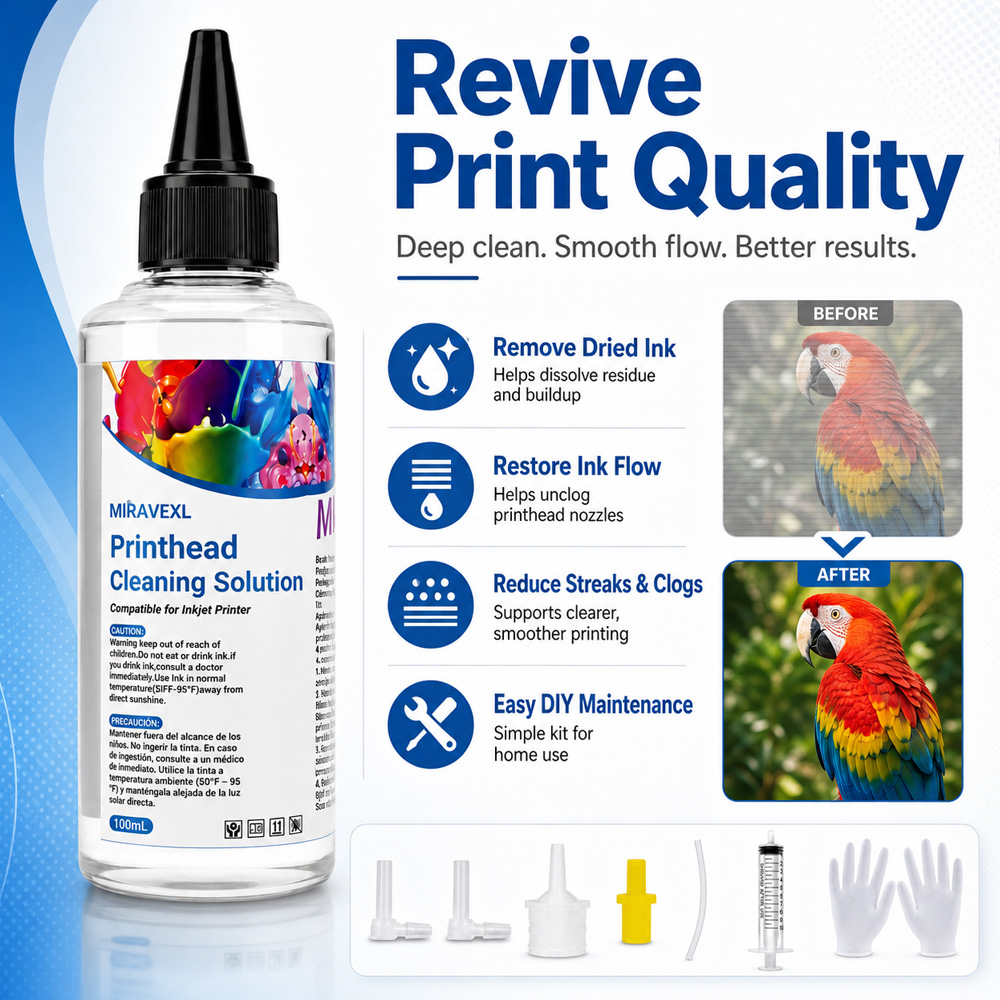 محلول تنظيف رأس الطباعة MIRAVE - مراجعة Print Head Cleaning Kit وسعره