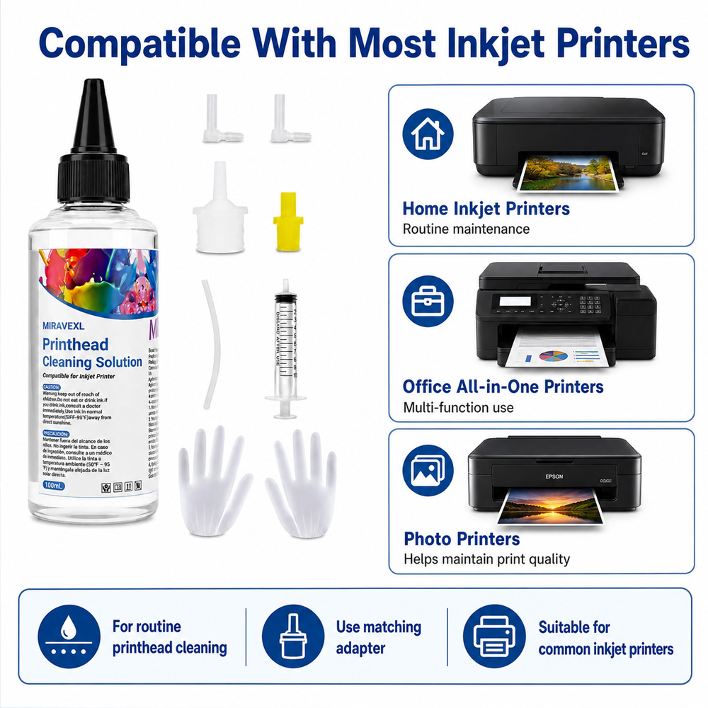 محلول تنظيف رأس الطباعة MIRAVE - مراجعة Print Head Cleaning Kit وسعره